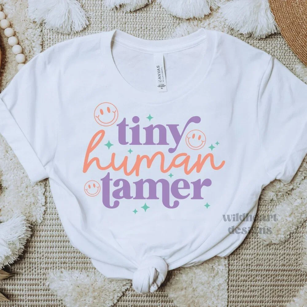 Tiny Human Tamer Shirt, Teacher Shirt, Mom Shirt, Back To School T-shirt XS-2X - Picture 2 of 5